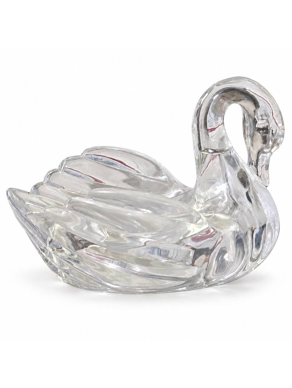 Clear Acrylic Plastic Swan Trinket Dish Bird Figurine Vanity Decor